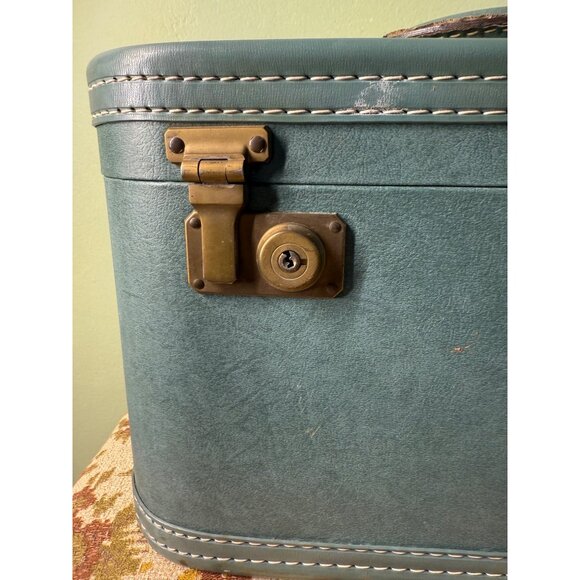 Vintage 50's Skyway Tain Case Suit Case Blue Green - Picture 12 of 16